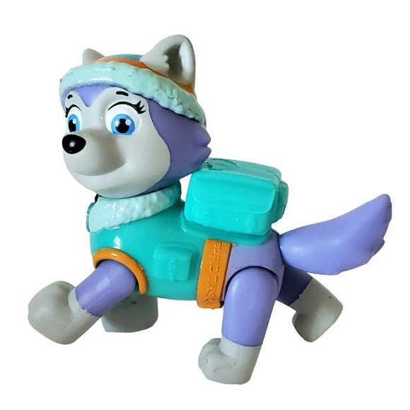 Paw Patrol EVEREST & Snow Plow Snowmobile Rescue Movable Claw Vehicle Dog Figure - Picture 3 of 14
